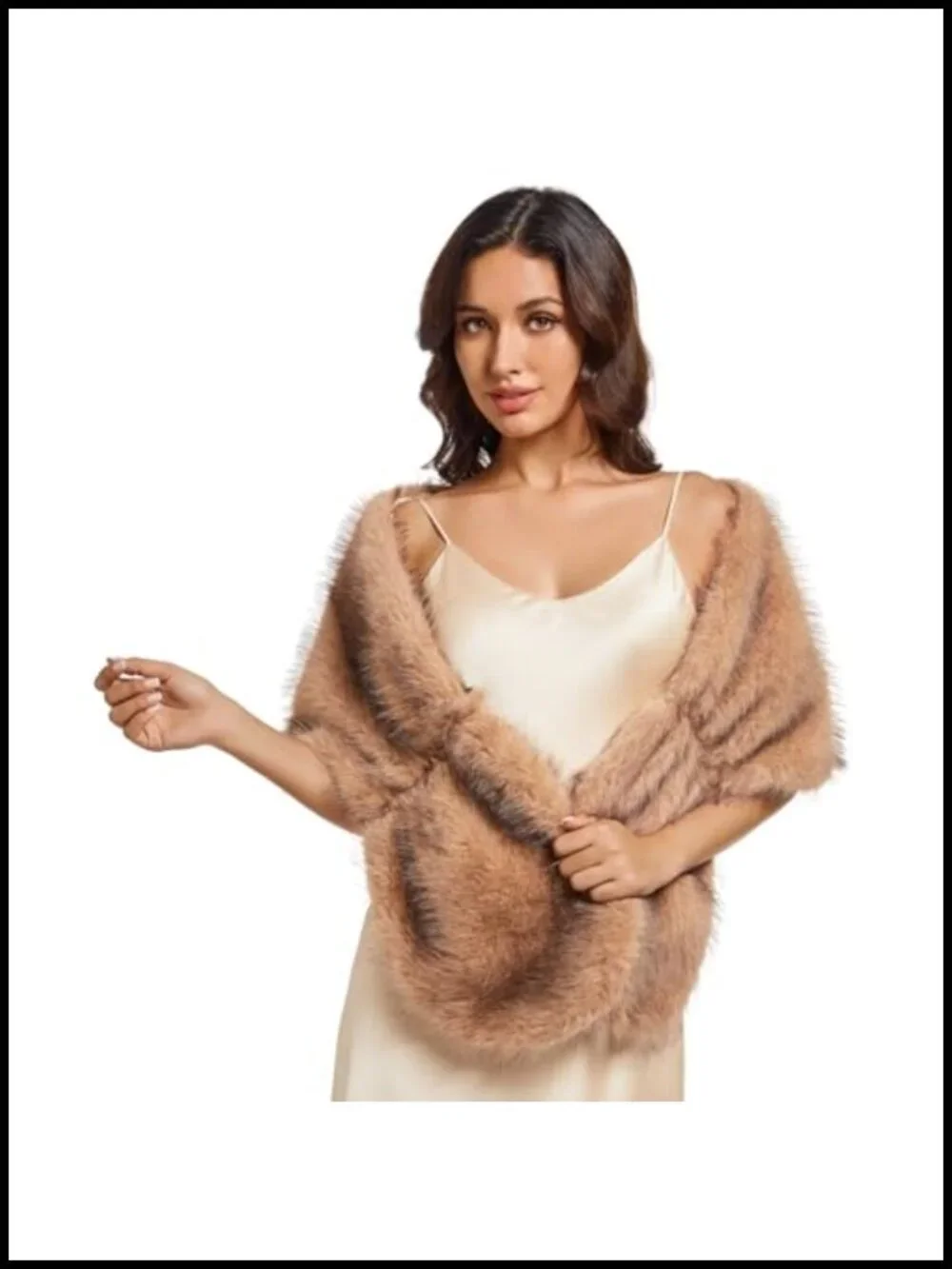 Faux Fur Wedding Shawl Wrap Thick Scarf Winter Warm Double Hook